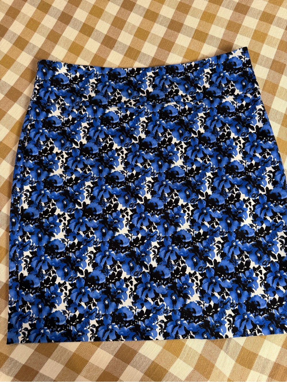 Margaret M Petites Blue Floral Pencil Skirt Pull On Career Size Large P